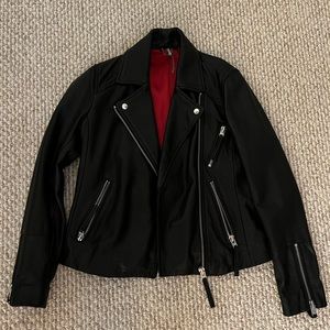 Top shop genuine black leather moto jacket